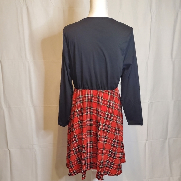SHEIN Women's Tartan Plaid Panal Dress NWT - Picture 7 of 12